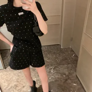 Designer Miu Miu Stone Short-Sleeved Shirts