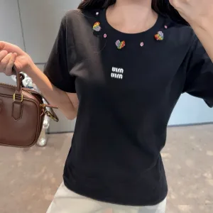 1:1 High Quality Miu Miu Stone Short-Sleeved T-Shirt