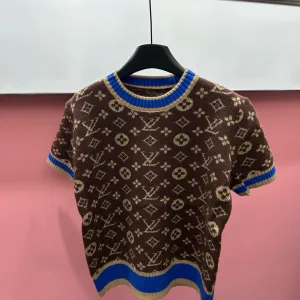 Aaa Designer Louis Vuitton Jacquard Short Sleeves