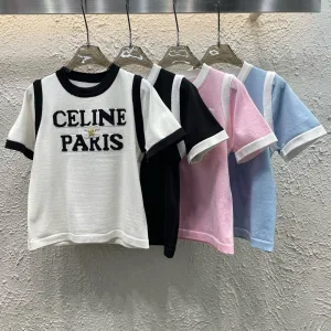 High Quality Celine Jacquard Short Sleeves