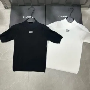 1:1 Miu Miu Jacquard Short Sleeves