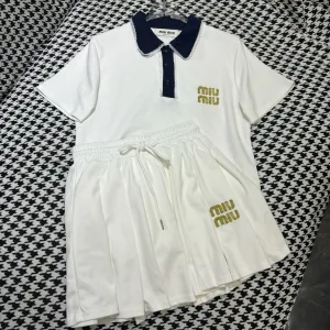 High Quality Miu Miu Gold Short-Sleeved Shirt