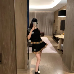 High Quality Luxury Burberry Plaid Short-Sleeved Shirt