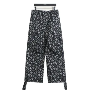 Reps AAA Louis Vuitton Trousers Ash Piqu Screen Printing Side Pockets