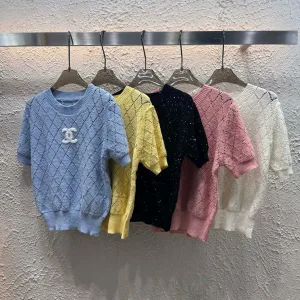 Aaa Luxury Chanel Diamond Short-Sleeved Shirt