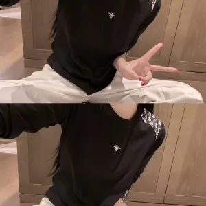 Luxury Designer Dior Jacquard Long-Sleeved T-Shirt