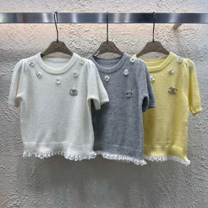Luxury Chanel Lace Short-Sleeved Shirt