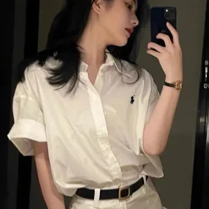 Designer Aaa Ralph Lauren Cotton Short-Sleeved Shirt For Summer
