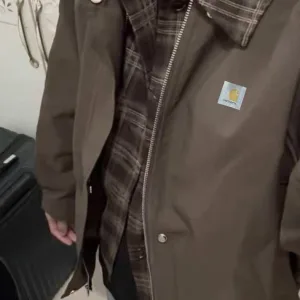 High Quality Carhartt Jacket Red Spring Patch Plaid Patchwork