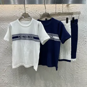 Designer Aaa Dior Jacquard Short-Sleeved Shirt
