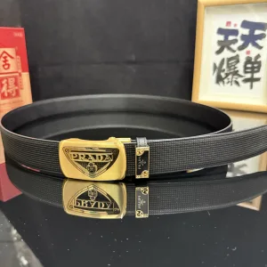AAA Designer Prada Belt Red Top-Grain Cowhide