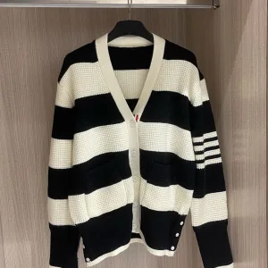 1:1 High Quality Thom Browne Jacquard Long-Sleeved Cardigan