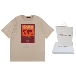 Luxury Aaa Louis Vuitton Cotton Short-Sleeved T-Shirt