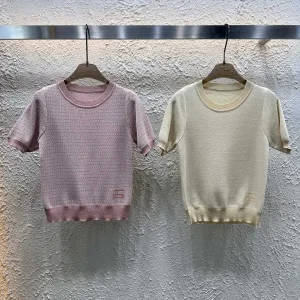 Designer 1:1 Fendi Jacquard Short Sleeves