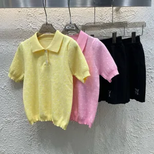 1:1 Miu Miu Jacquard Short-Sleeved Shirt