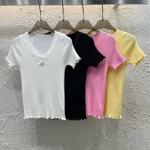 1:1 Chanel Lace Short Sleeves