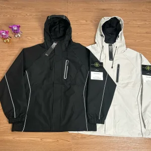Designer Stone Island Jacket Red Exquisite Workmanship Street Style Patch