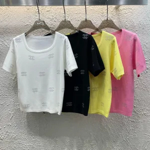 High Quality Aaa Chanel Stone Short Sleeves