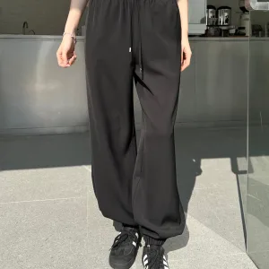 Luxury Prada Leather Casual Pants