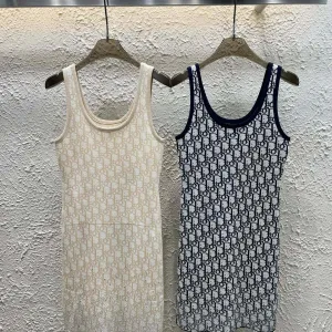 High Quality Dior Jacquard Spaghetti Straps