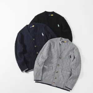 Super Clone Ralph Lauren Sweater Red Cable Knit Autumn Winter And