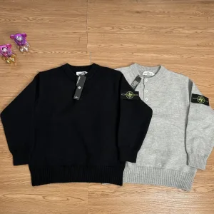 Luxury Stone Island Hoodies Red Wool Lace Exquisite Workmanship Street Style Embroidery