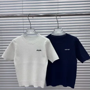 High Quality 1:1 Miu Miu Jacquard Short Sleeves