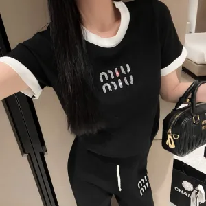 Aaa Miu Miu Stone Short-Sleeved Shirt
