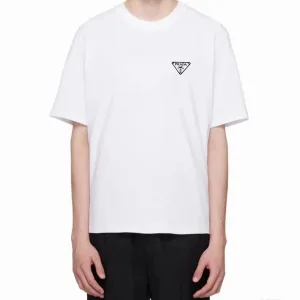 Reps Luxury Prada Short-Sleeved T-Shirt Black Cotton Spring Summer