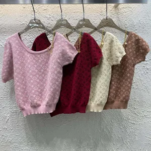 Designer Louis Vuitton Jacquard Short Sleeves