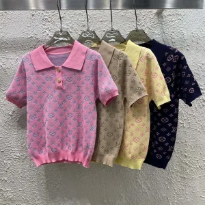 High Quality 1:1 Louis Vuitton Gold Short Sleeves