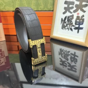 High Quality Hermes Belt Red Deerskin