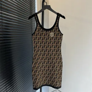 High Quality Designer Fendi Jacquard Dresses