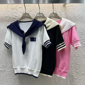 Designer Miu Miu Short-Sleeved Shirt