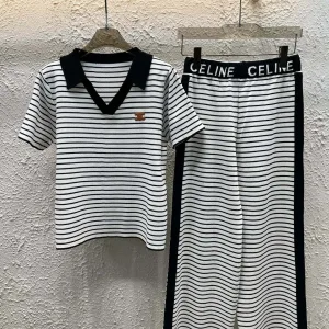Luxury Celine Jacquard Short-Sleeved Shirt