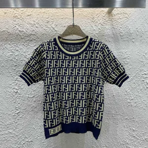 High Quality Fendi Jacquard Short Sleeves