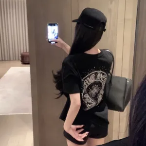 Luxury Chrome Hearts Stone Short Sleeves