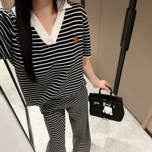 Luxury High Quality Celine Jacquard Short-Sleeved Shirt