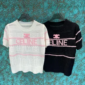 Designer High Quality Celine Jacquard Short Sleeves