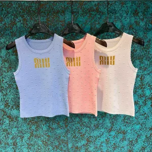 High Quality Luxury Miu Miu Jacquard Vest
