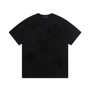 AAA Louis Vuitton Short-Sleeved Shirts Red Cotton Pure Mesh Suitable For All Body Types Embroidery