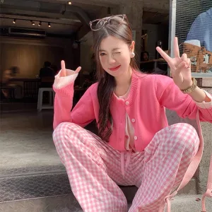 Designer Miu Miu Plaid Cardigan