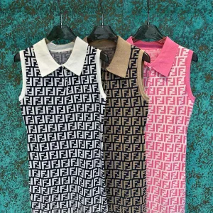Designer Luxury Fendi Jacquard Vest
