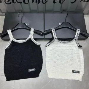Designer Miu Miu Leather Tank Top