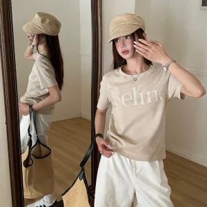 Aaa Luxury Celine Velvet Short-Sleeved T-Shirt