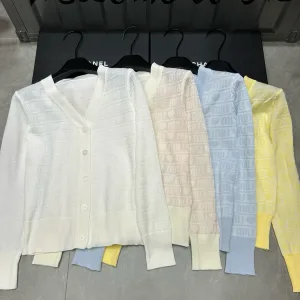 High Quality Miu Miu Jacquard Long-Sleeved Cardigan