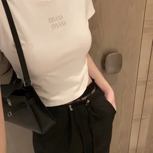 Aaa 1:1 Miu Miu Cotton Short-Sleeved T-Shirts
