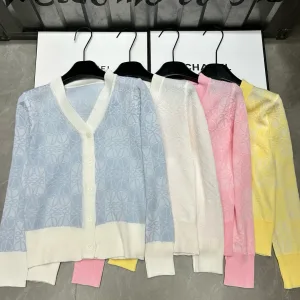 High Quality Loewe Jacquard Long-Sleeved Cardigan