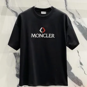 Designer Super Clone Moncler Ruler Red Cotton Pure Silk Silky Smooth Spring Summer Embroidery Patch