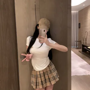 1:1 Luxury Burberry Plaid Short-Sleeved Shirts